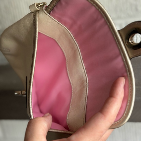 Coach Gigi cream/gold/pink wristlet. 4”x7” Like new - Picture 8 of 8